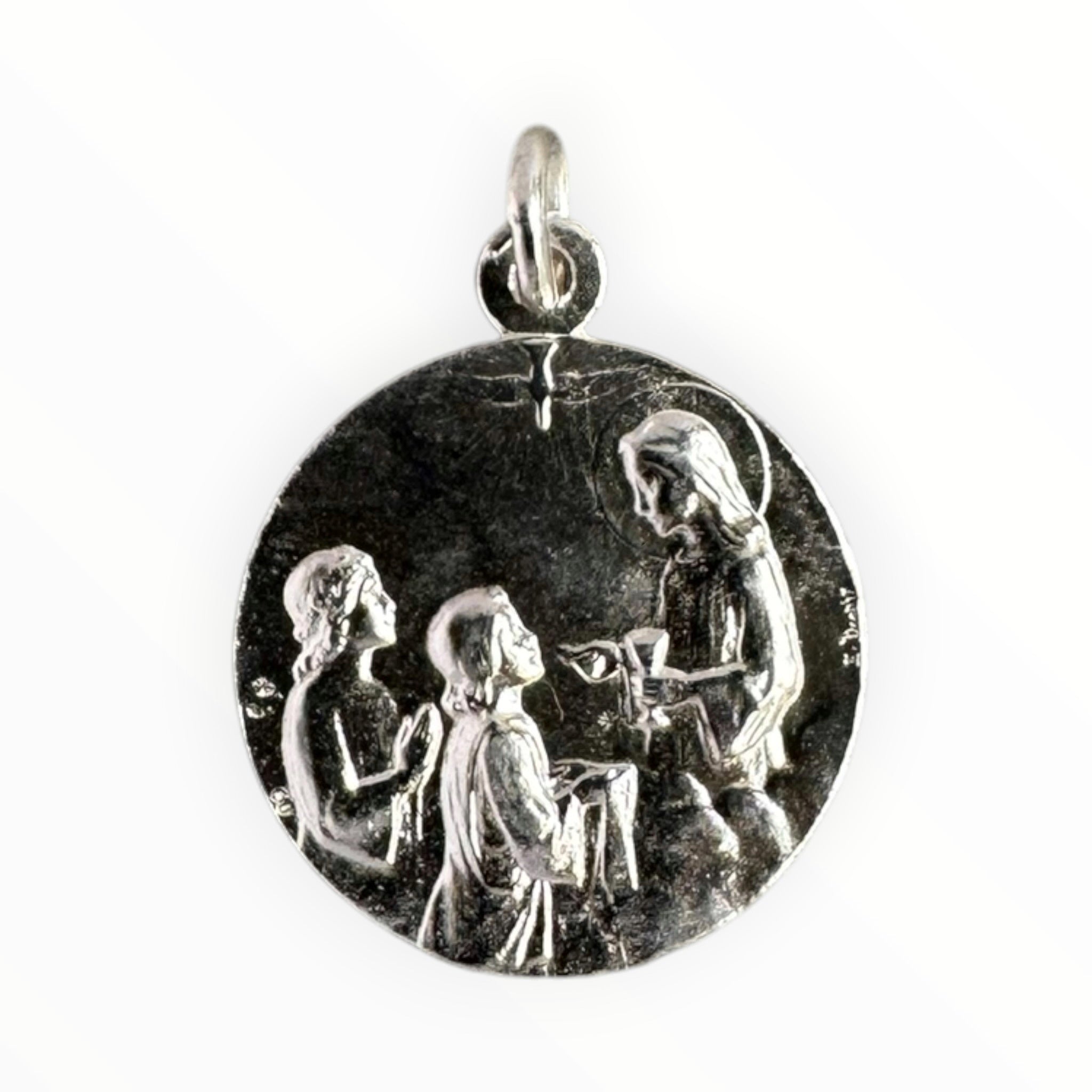 medalla religiosa primera comunion plata
