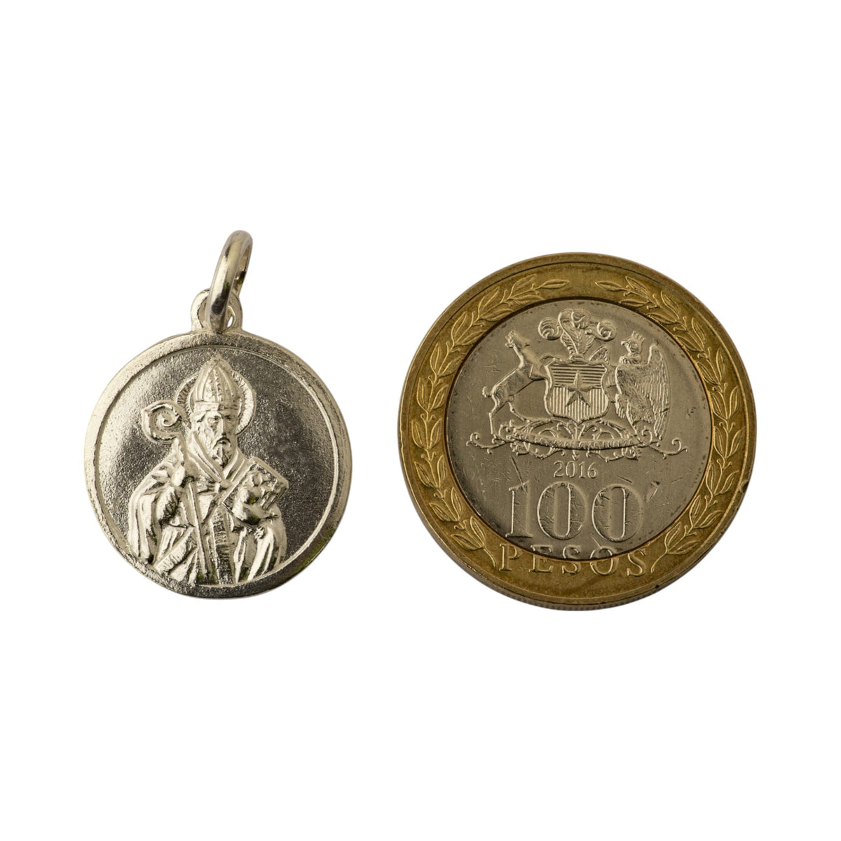 Medalla de San Agustín en plata - referencia de tamaño