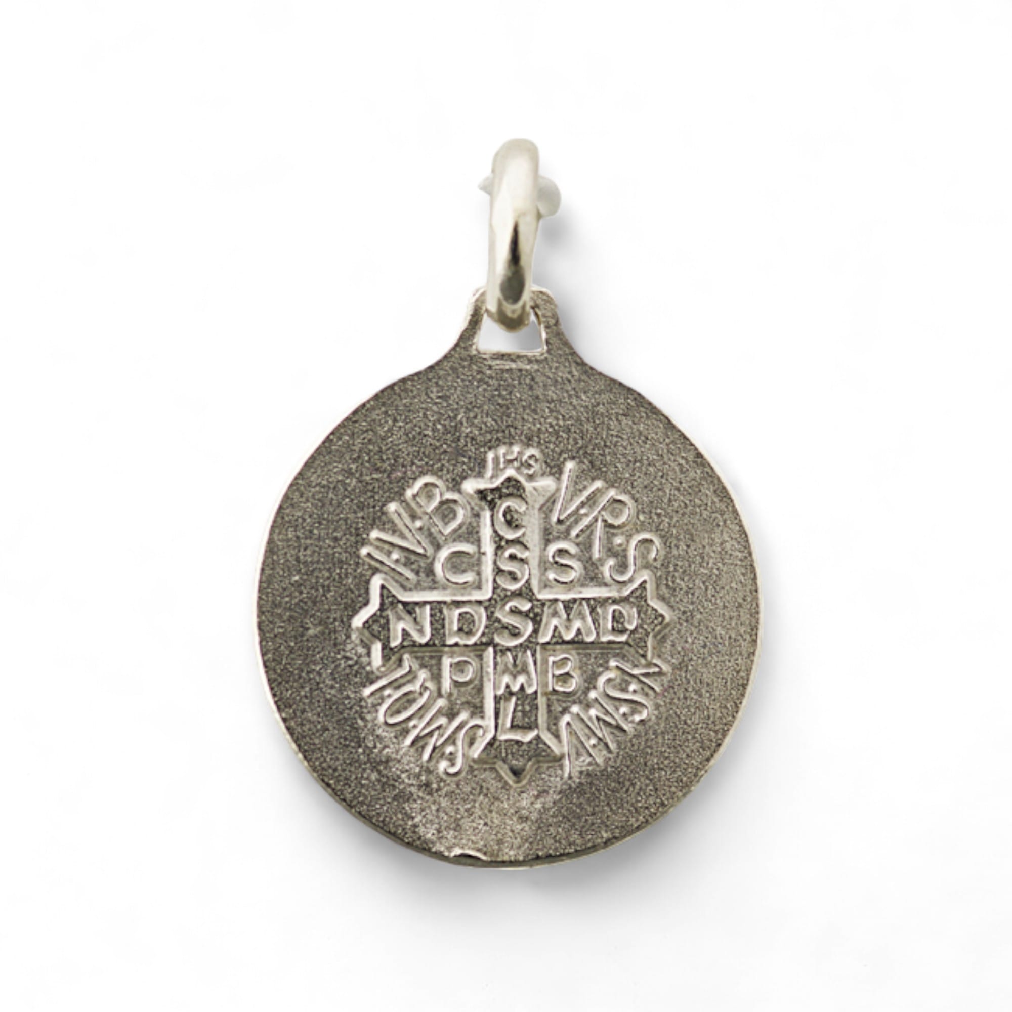 medalla san benito 22mm plata v2 reves
