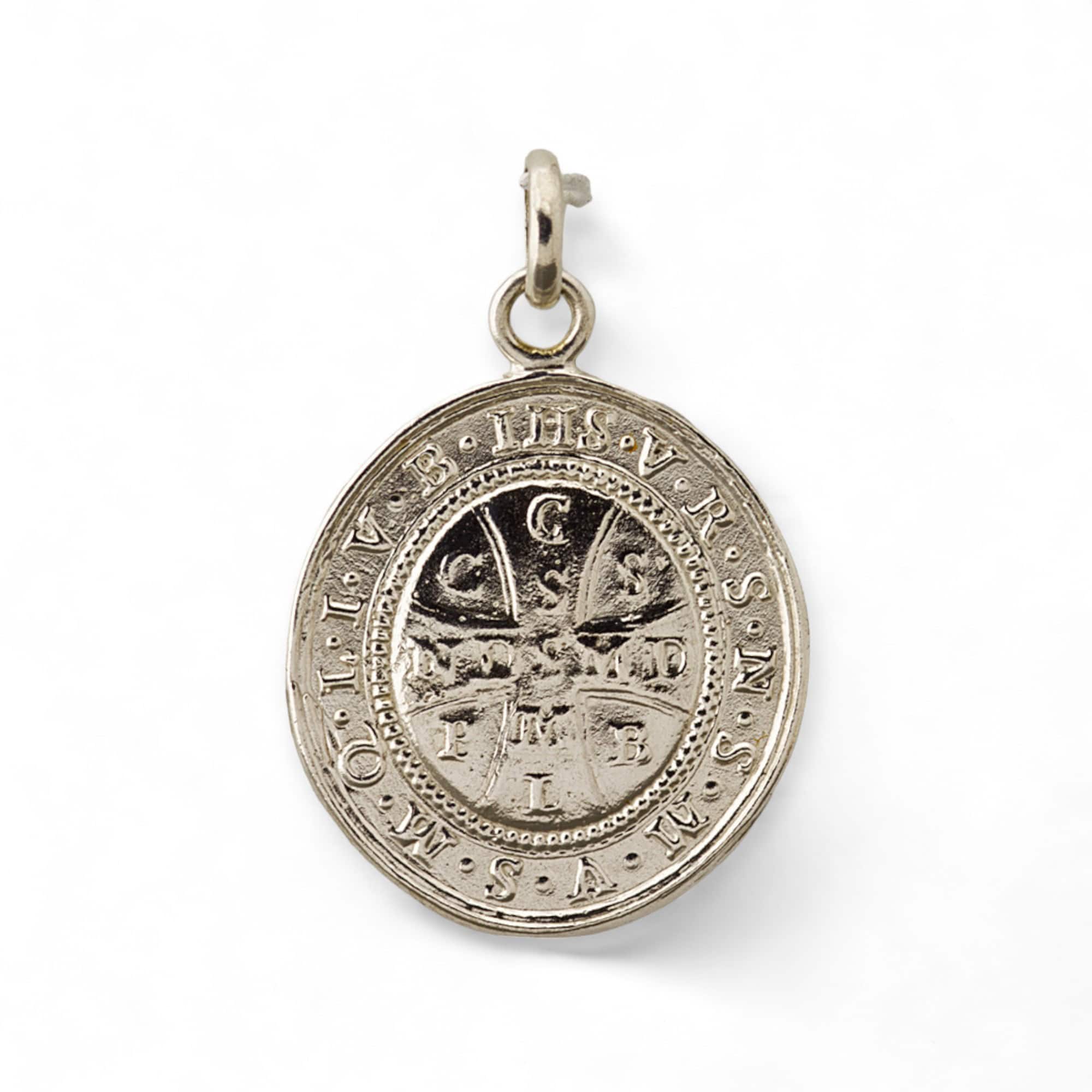 medalla san benito 26mm x 32mm plata reves