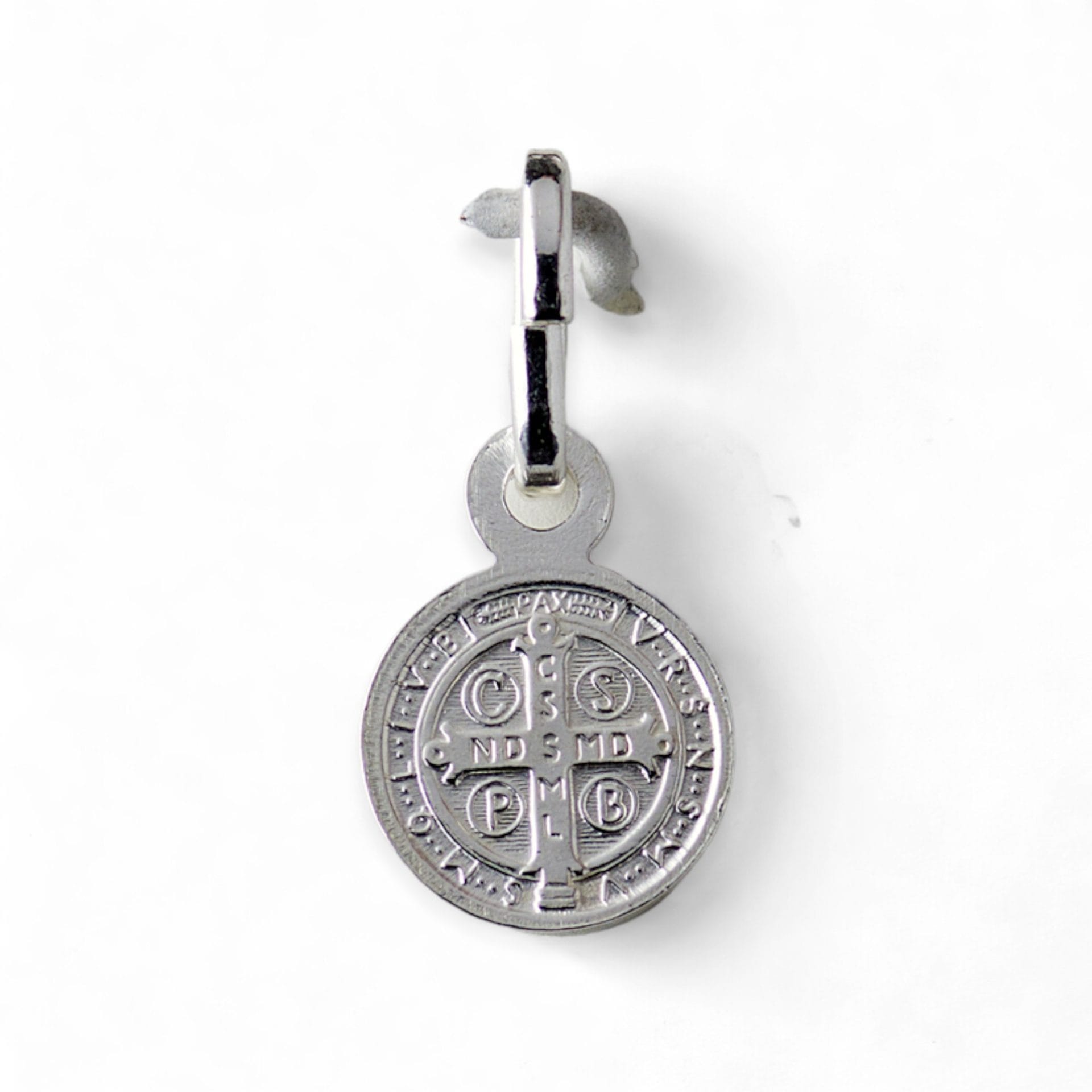 medalla san benito abad de plata 8mm reves