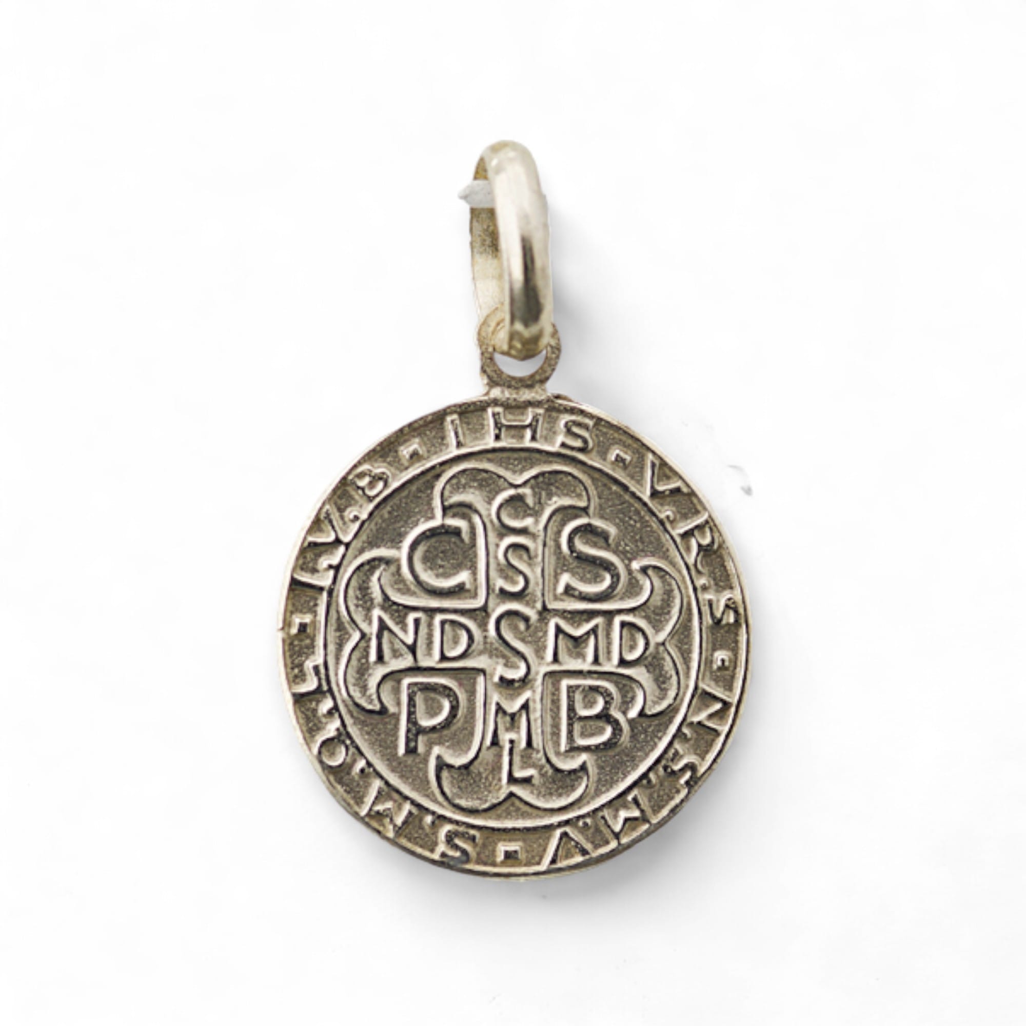 Medalla de San Benito de Perfil en plata 950 - 19mm reverso
