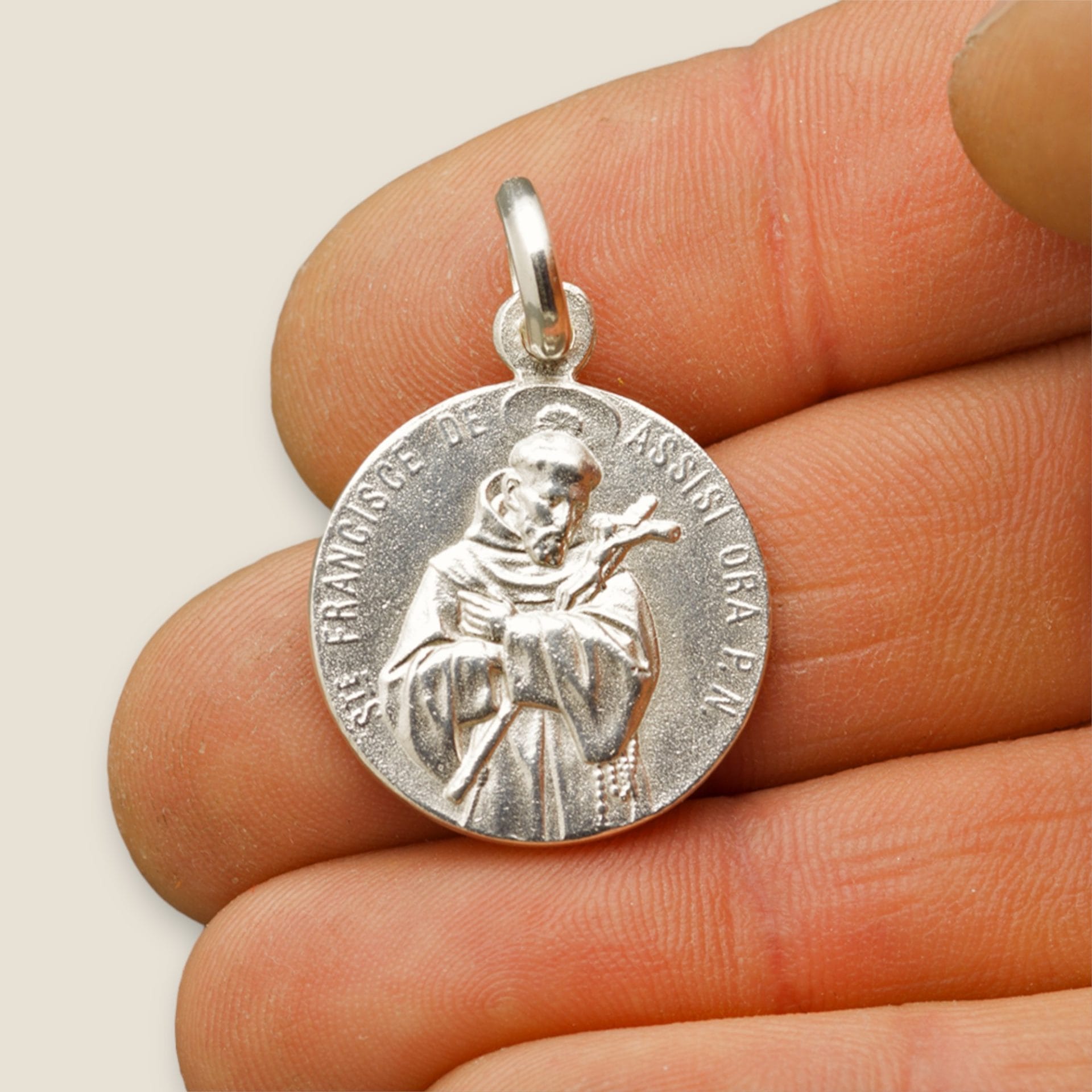 medalla san francisco y san antonio de padua plata