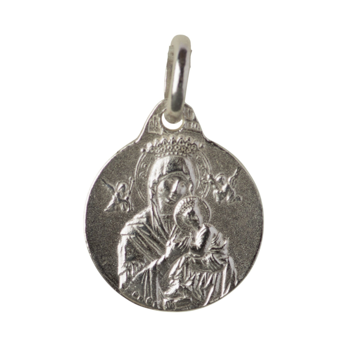 Medalla de la Virgen del Perpetuo Socorro y San Gerardo Mayela en plata