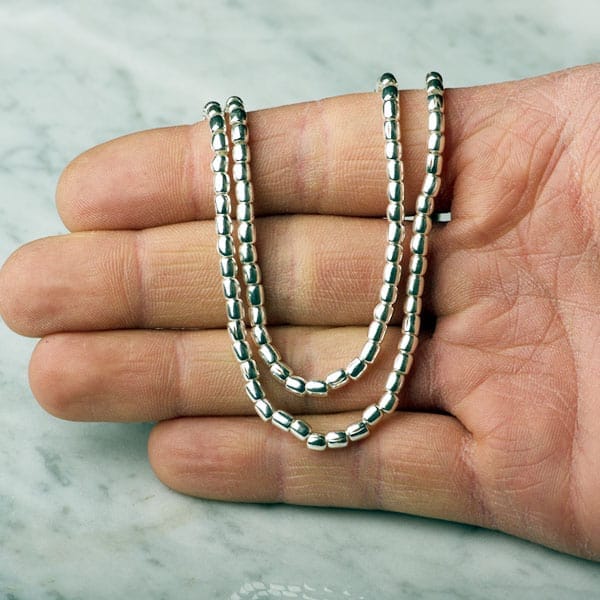 Cadena de Mostacillas de Plata 950