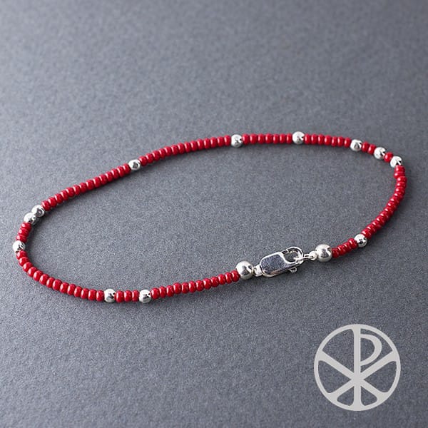 Pulsera de mostacillas con plata