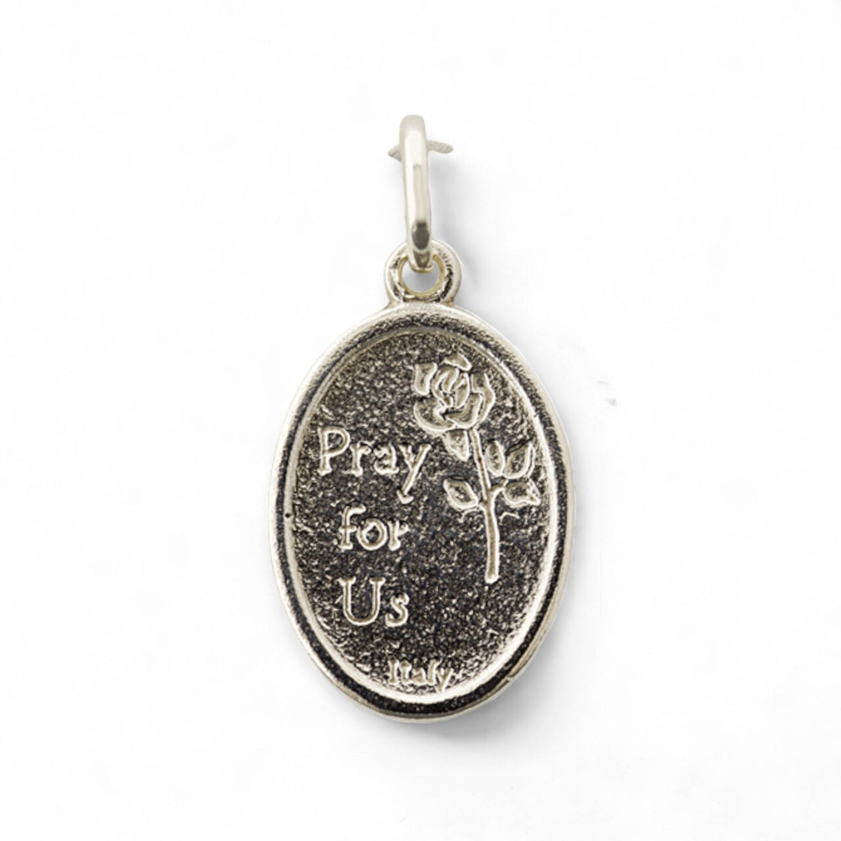 Medalla de San Charbel en plata - detalle