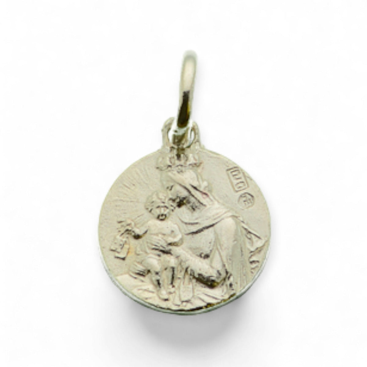 Medalla de la Virgen del Carmen en plata - 12mm