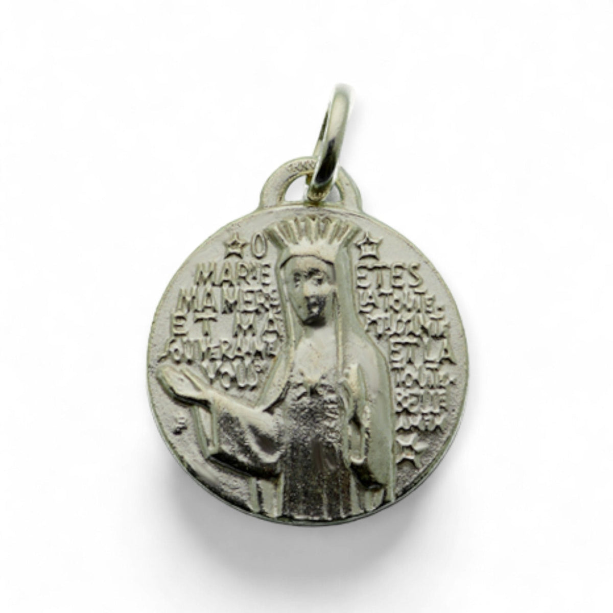 Medalla de Nuestra Señora de Beauraing en plata