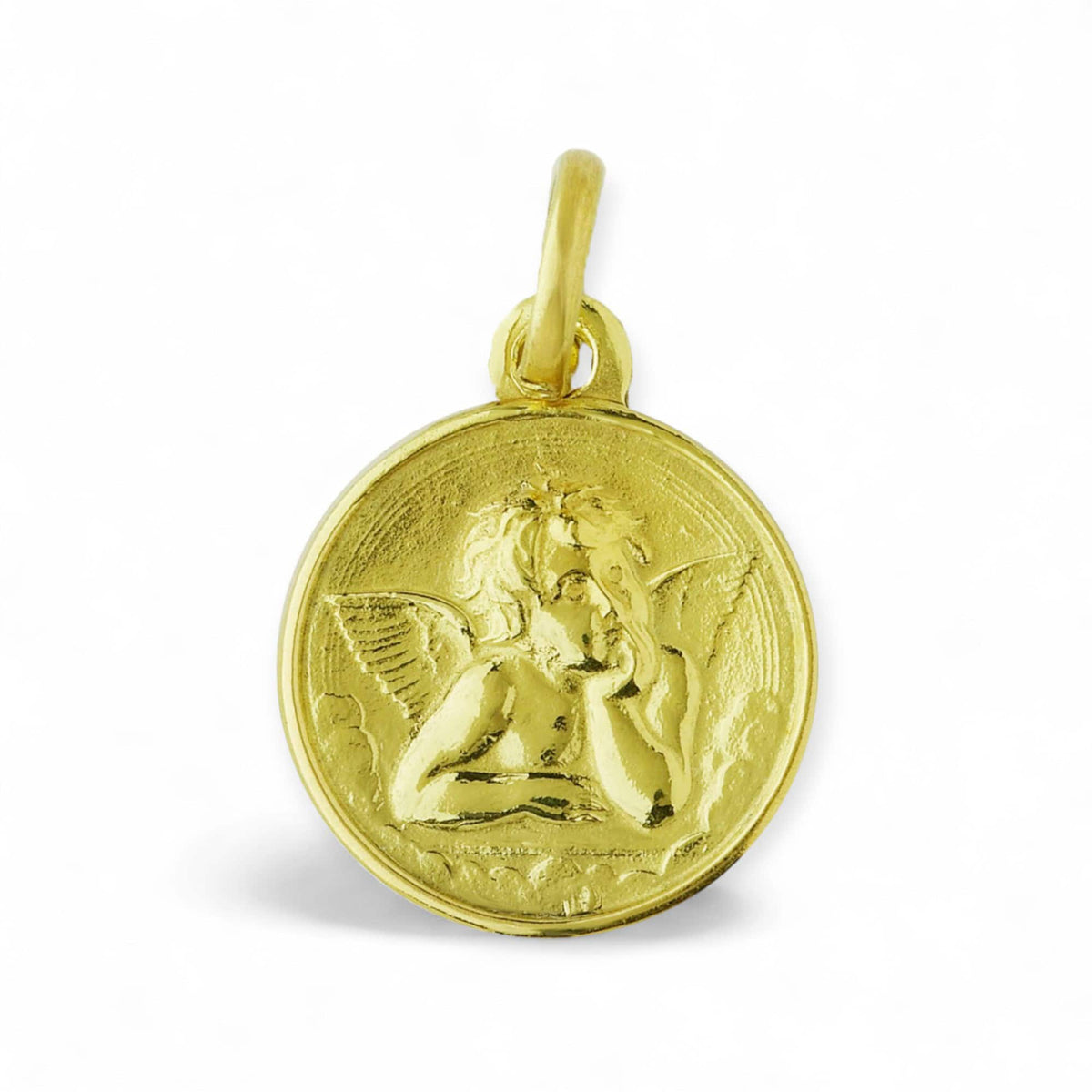 Medalla del Ángel de la Guarda en oro 18k - 14mm