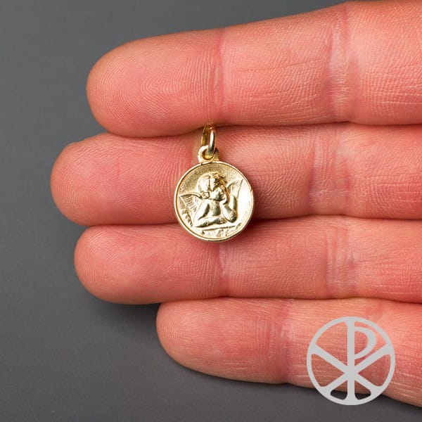 Medalla Ángel de la guarda Oro 18k 14mm