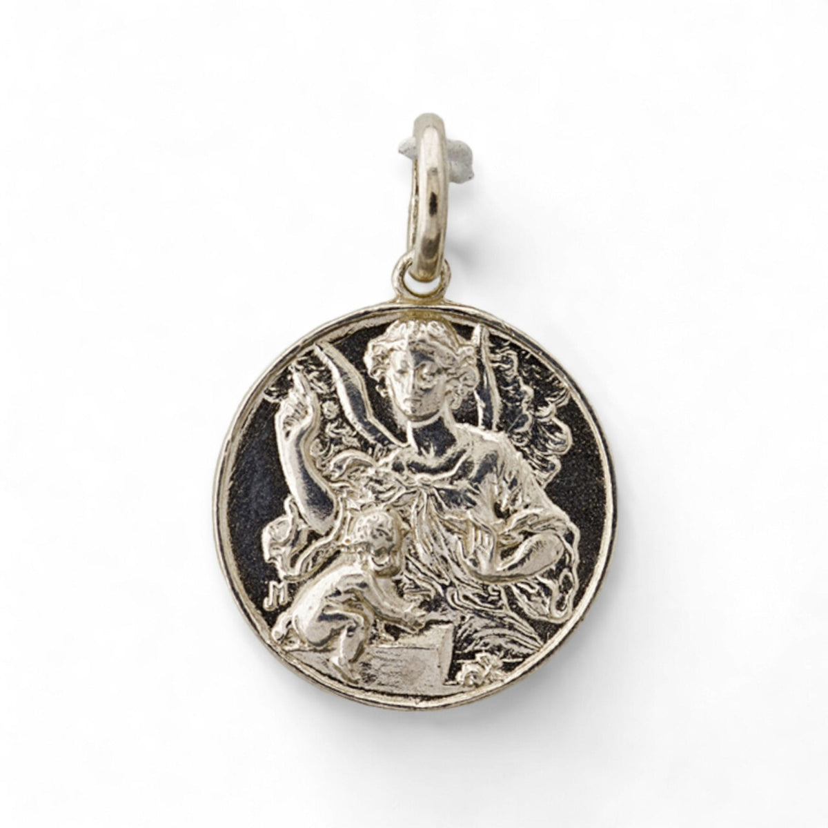Medalla del Ángel de la Guarda en plata - 20mm