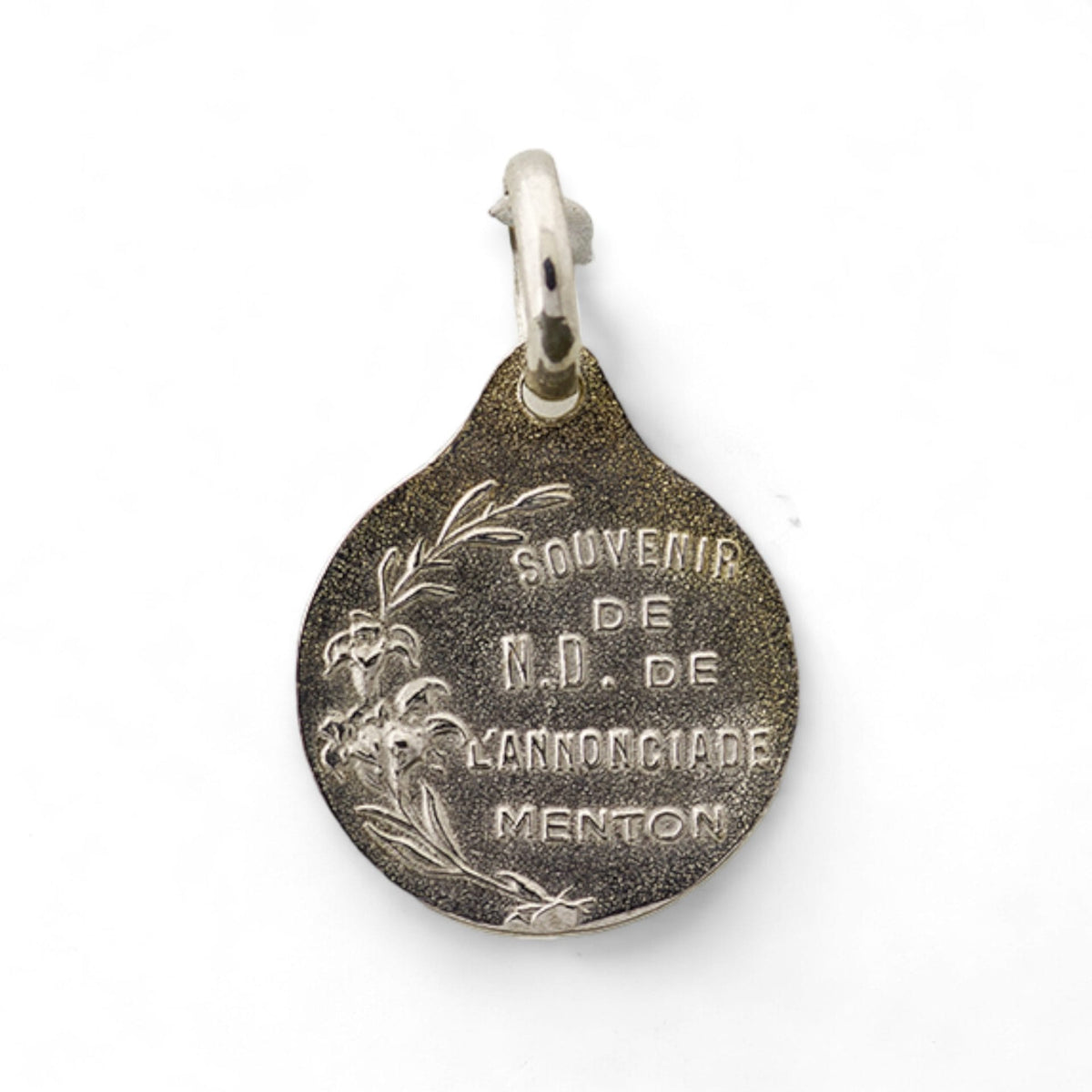 Medalla del Ave María en plata - detalle