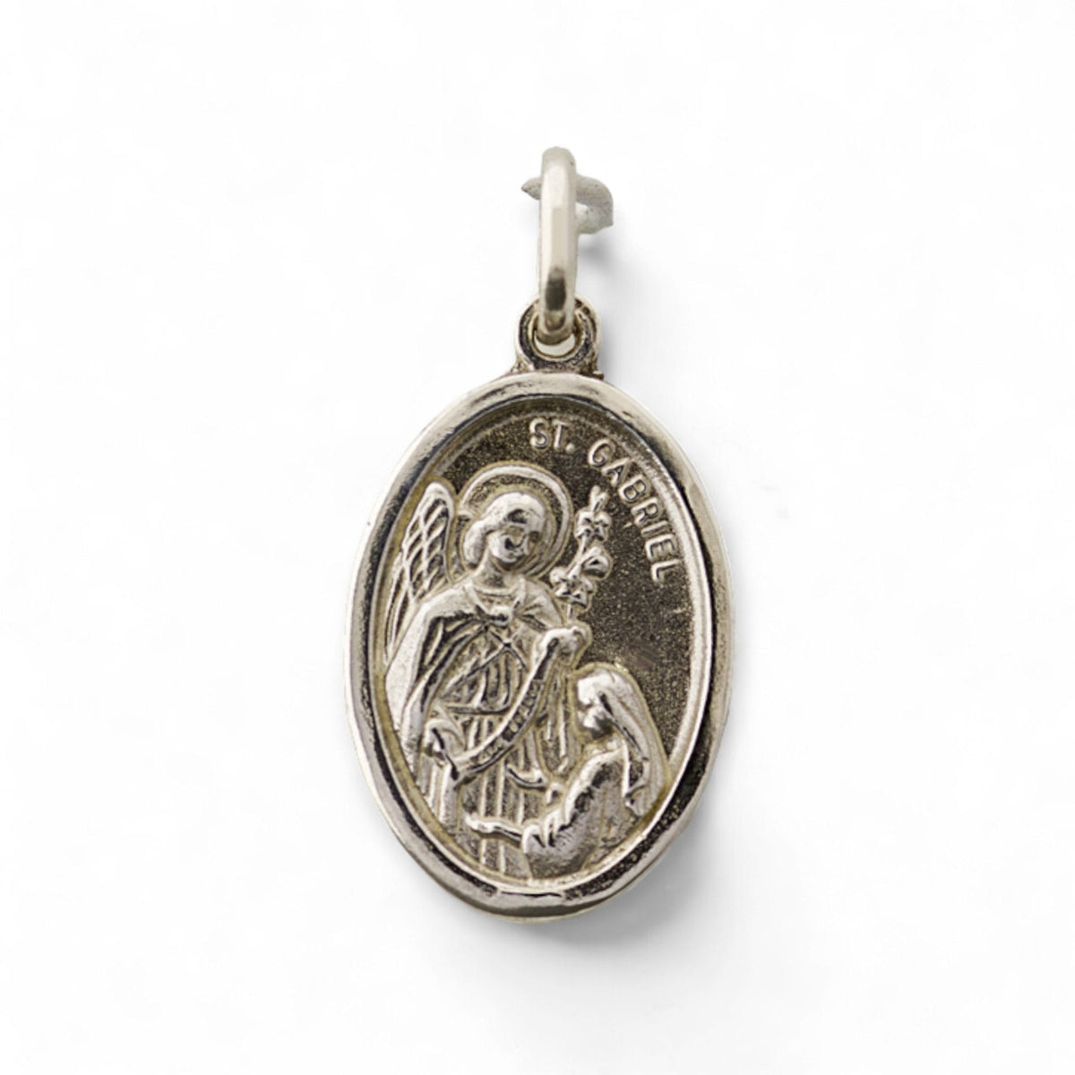 Medalla del Arcángel Gabriel Ovalada en plata