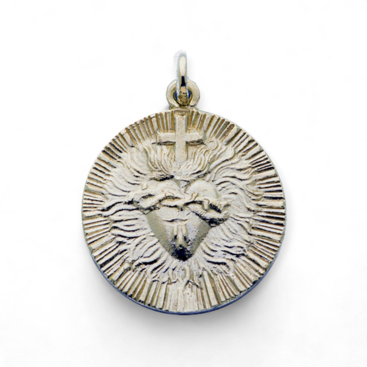 Medalla del Sagrado Corazón de Jesús en plata - vista adicional
