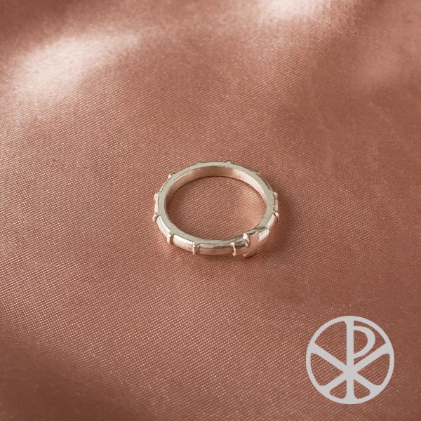 Anillo Denario con líneas