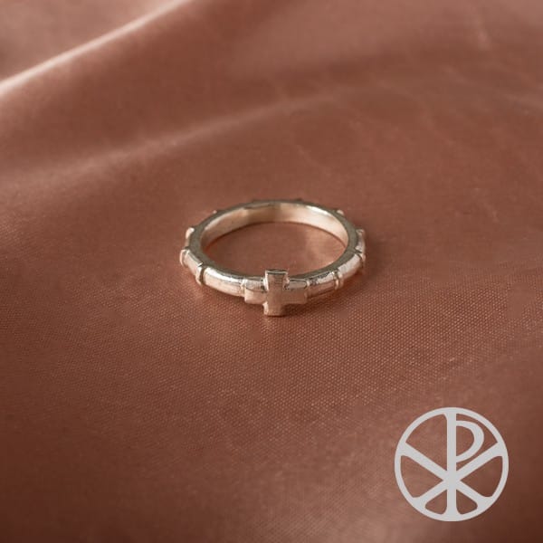 Anillo Denario con líneas