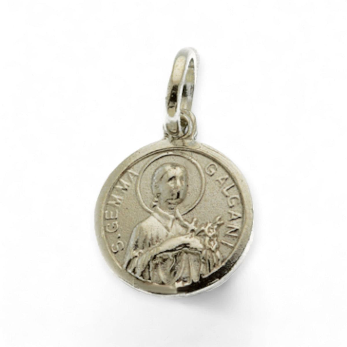 Medalla Escapulario de Santa Gema Galgani en plata