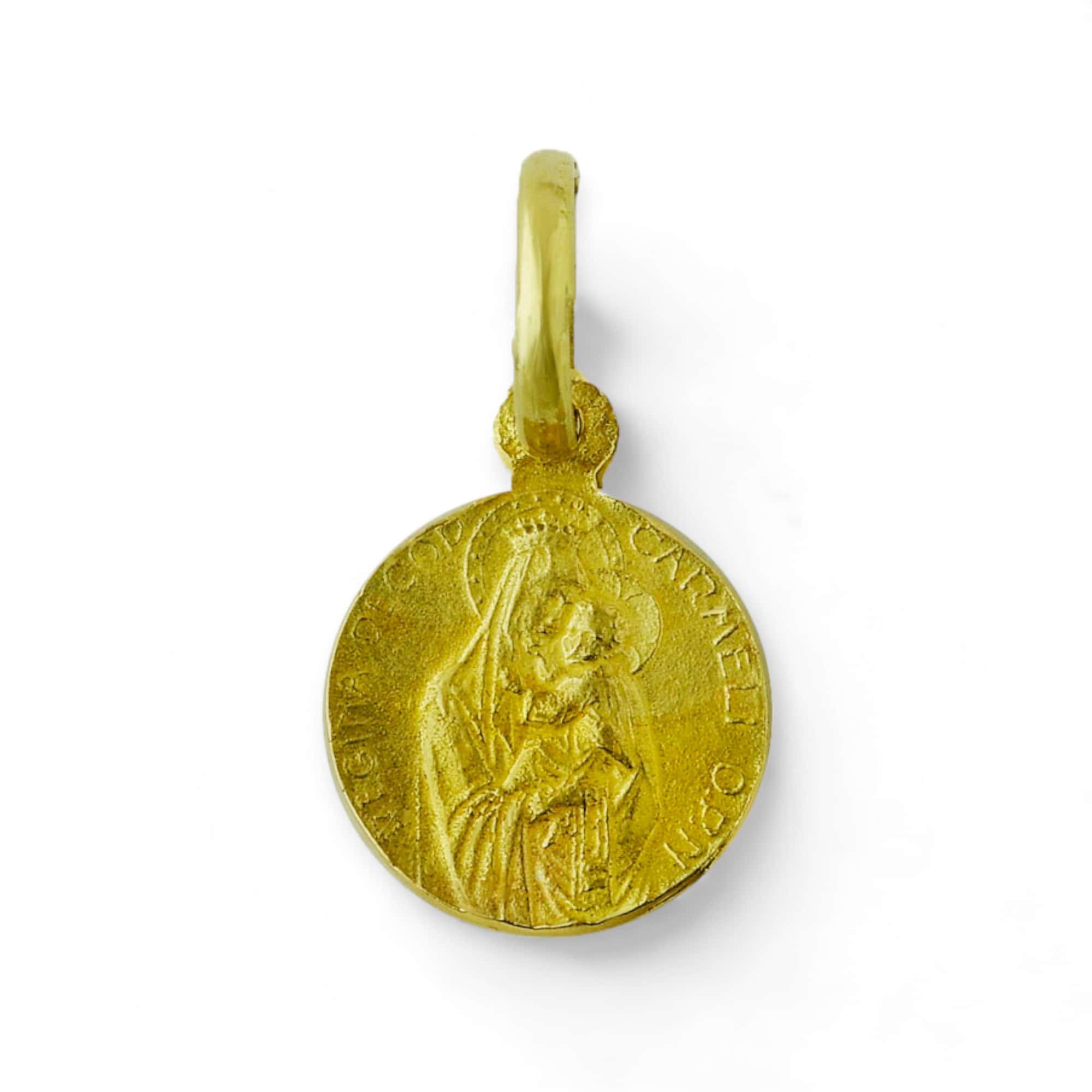 Medalla escapulario de oro 18k 10mm