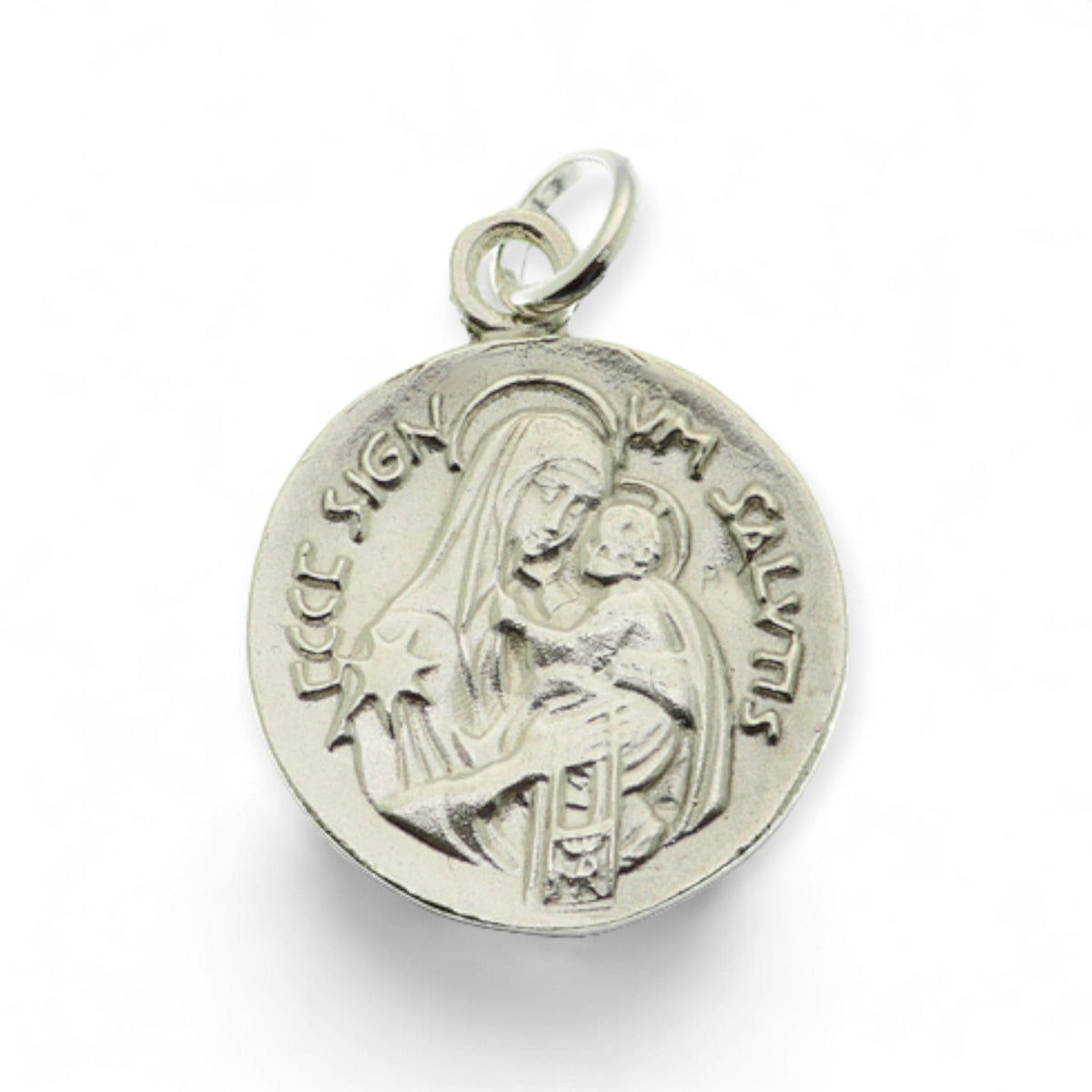 Medalla Escapulario en plata - 21mm detalle