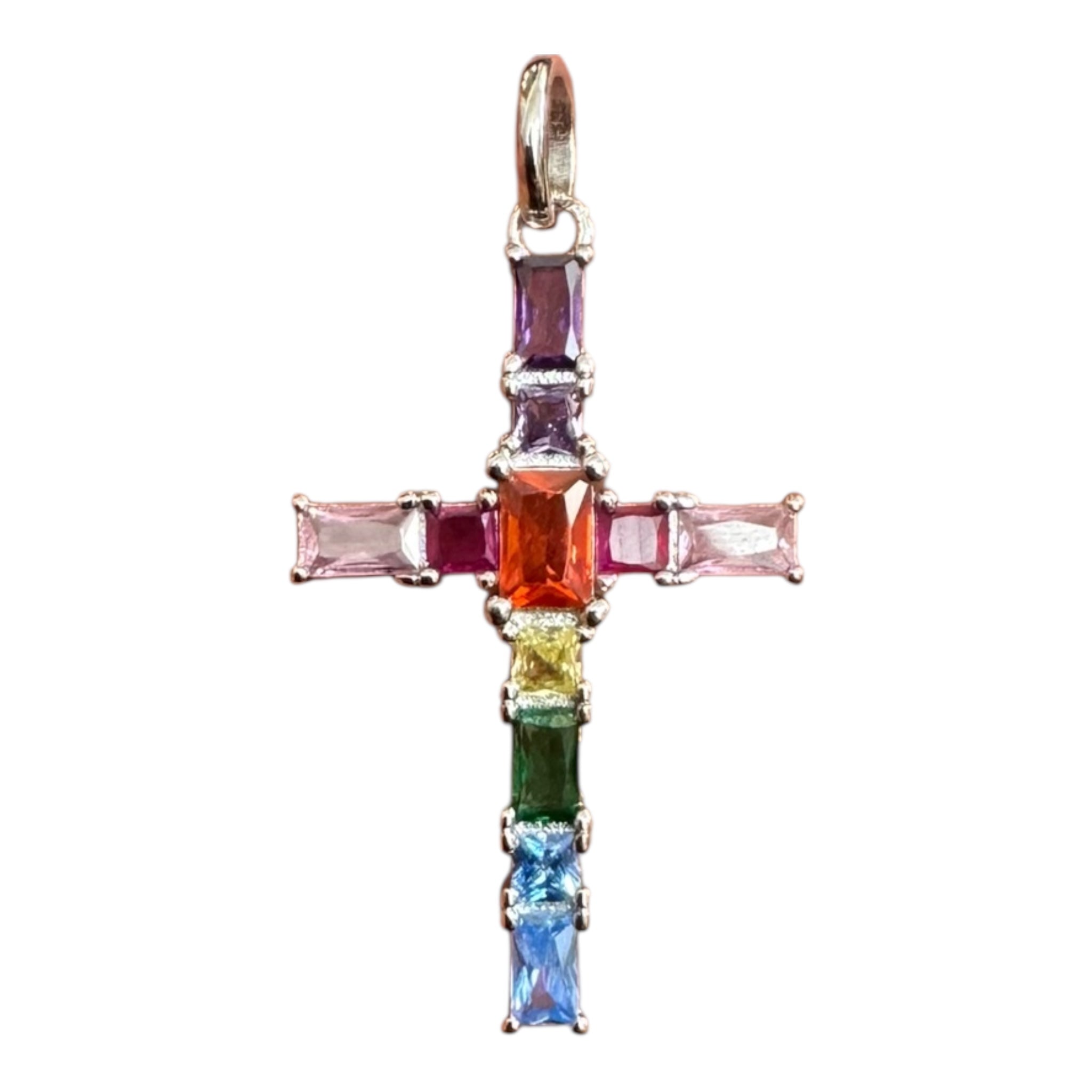 Cruz de plata y circones