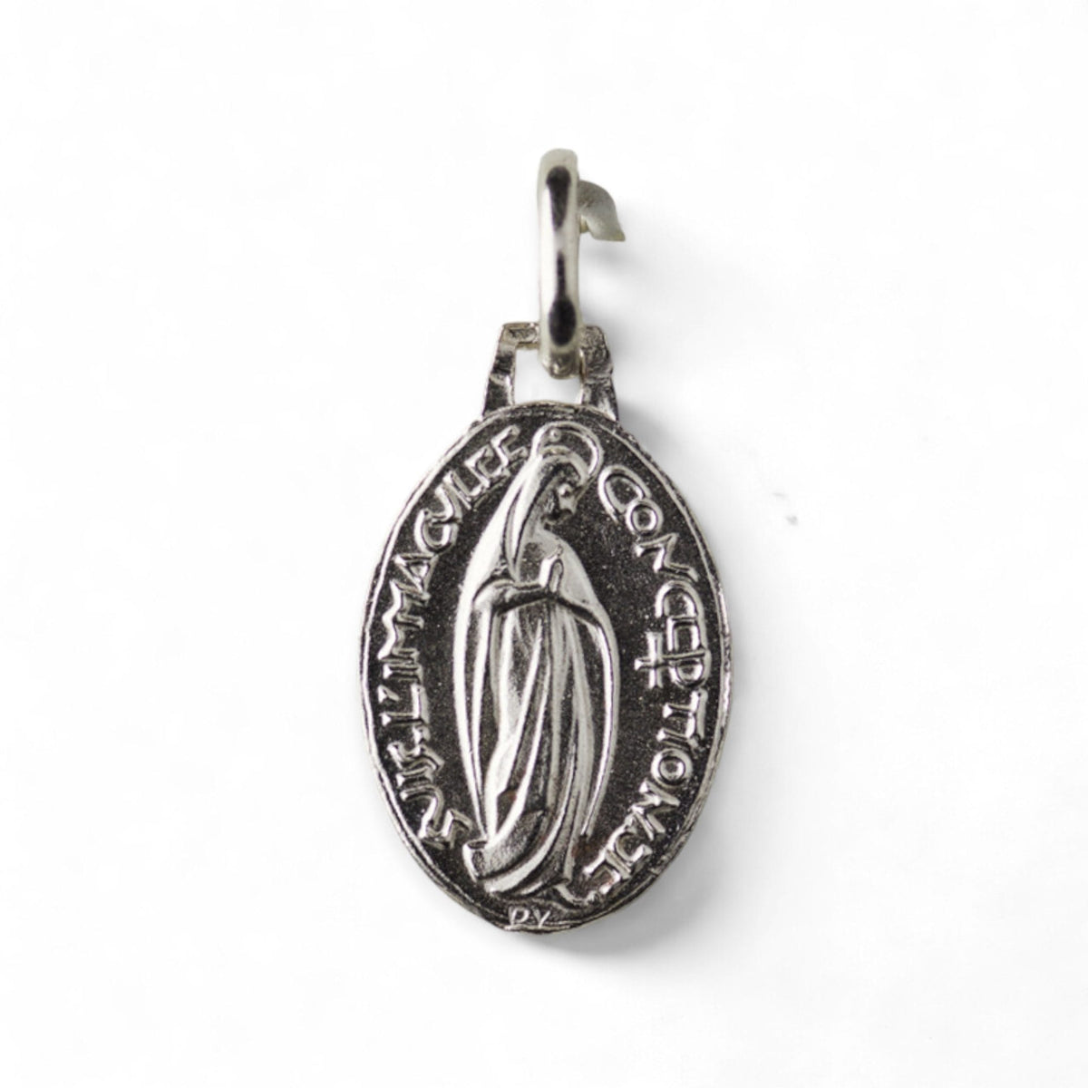 Medalla de la Inmaculada Concepción y Bernadette Soubirous en plata