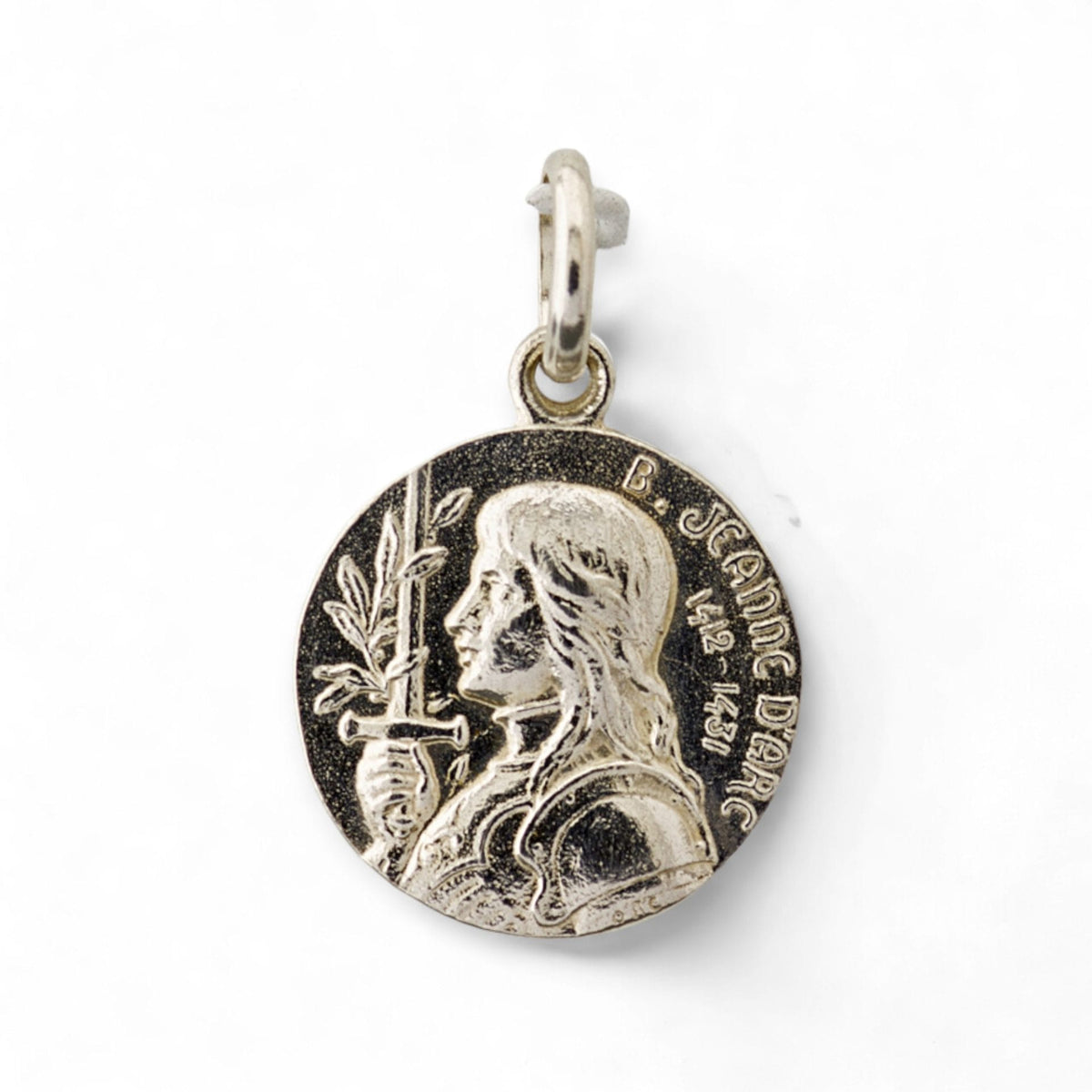 Medalla de Santa Juana de Arco en plata - 18mm