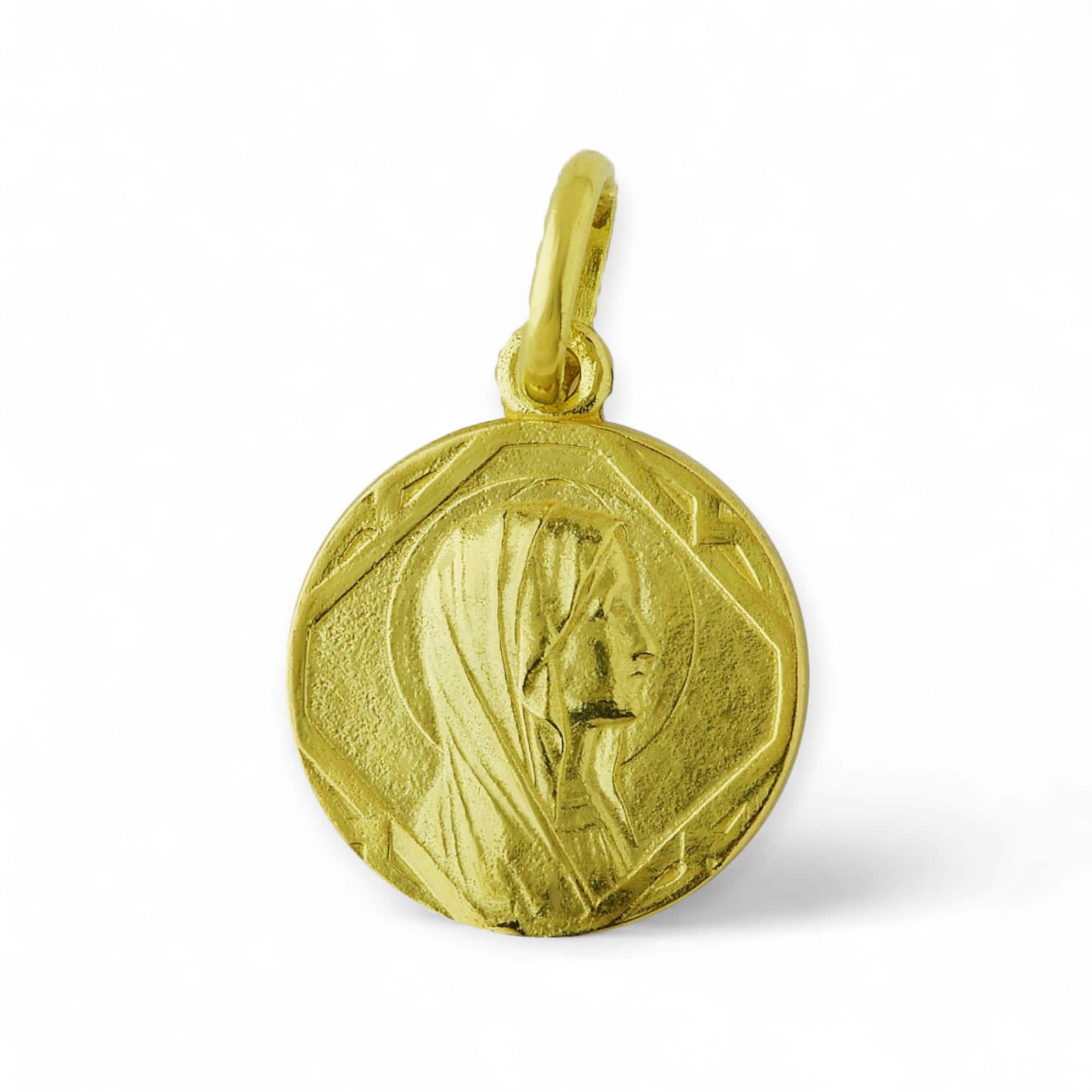 Medalla Virgen de Lourdes oro 18k 14mm