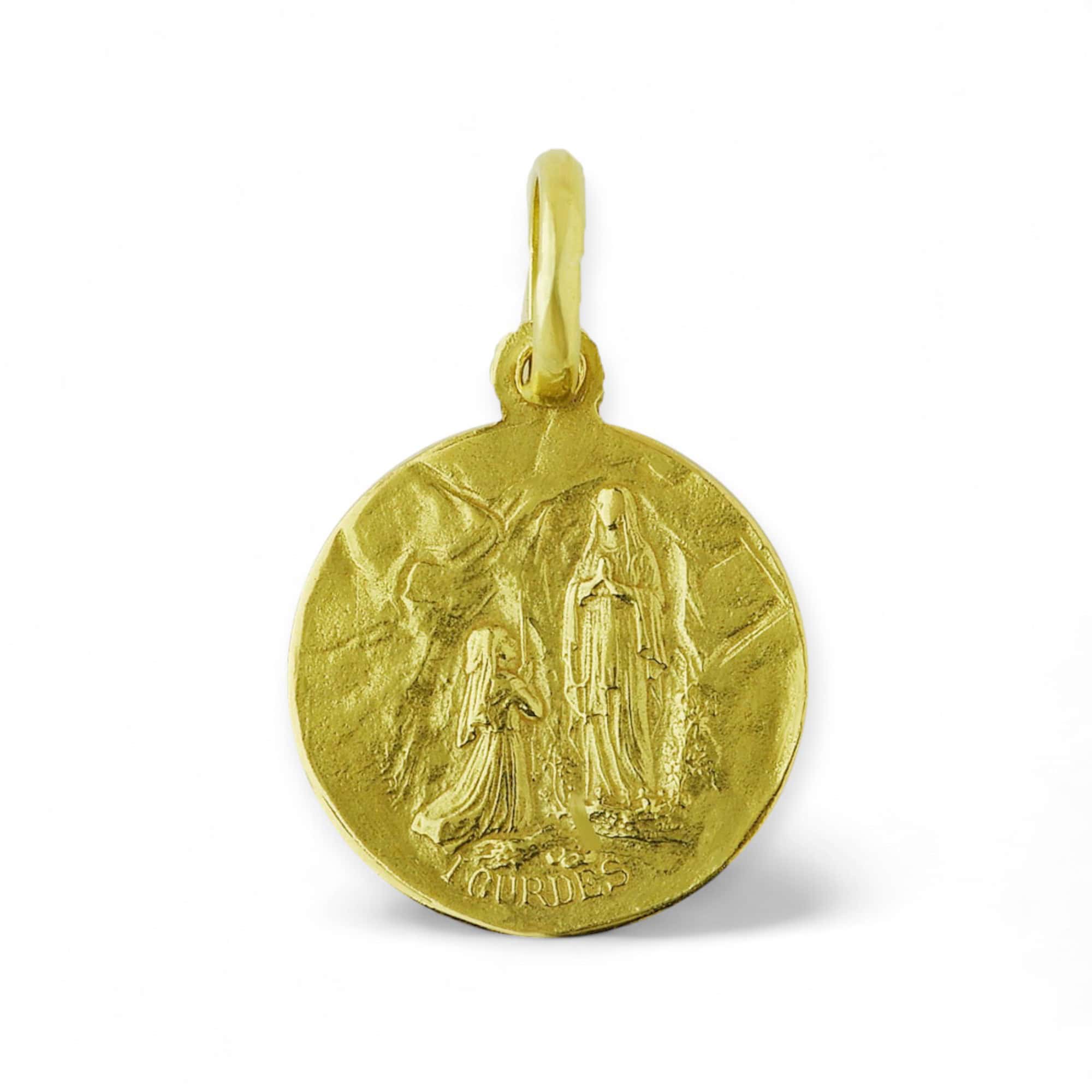 Medalla Virgen de Lourdes oro 18k 14mm