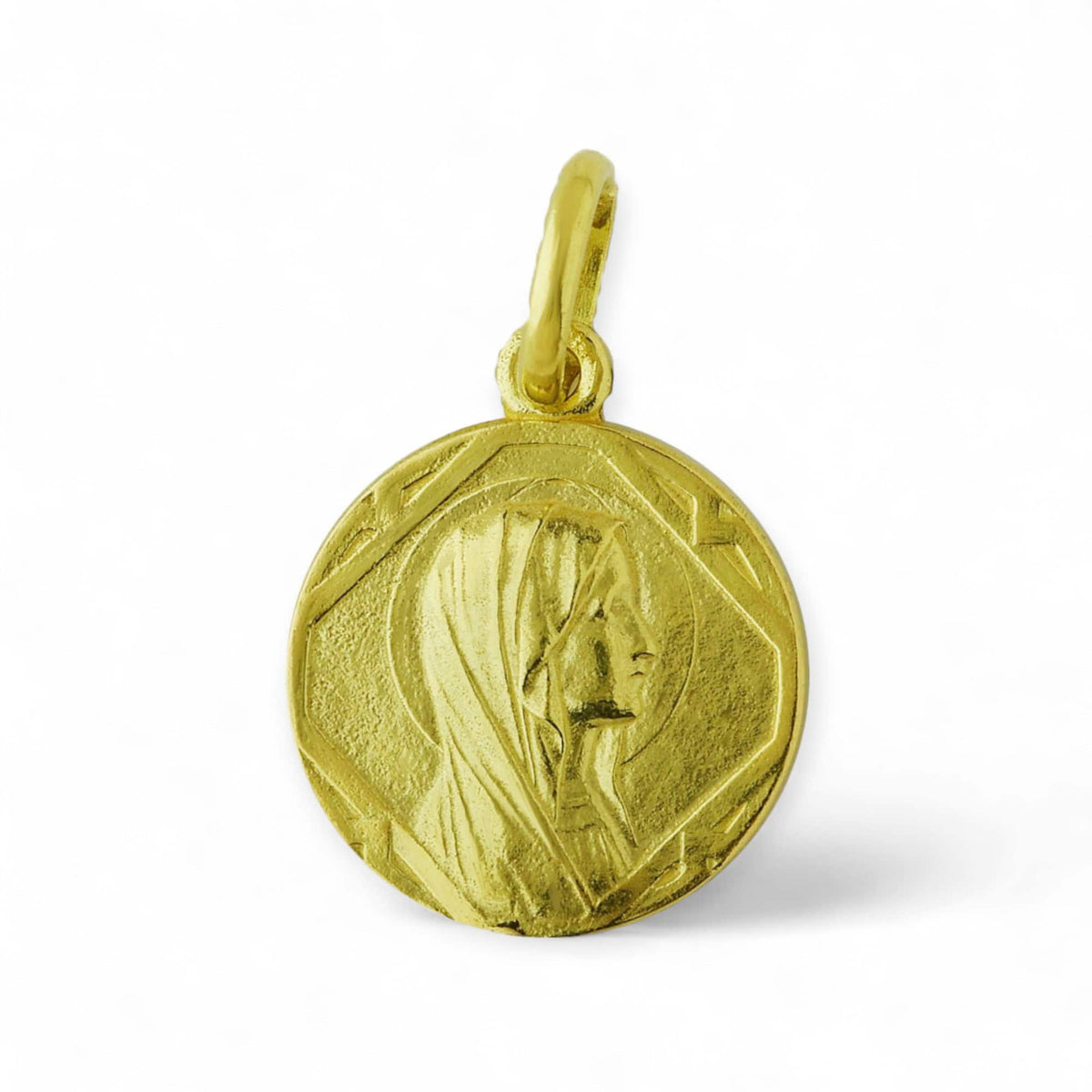 Medalla de la Virgen de Lourdes en oro 18k - 14mm