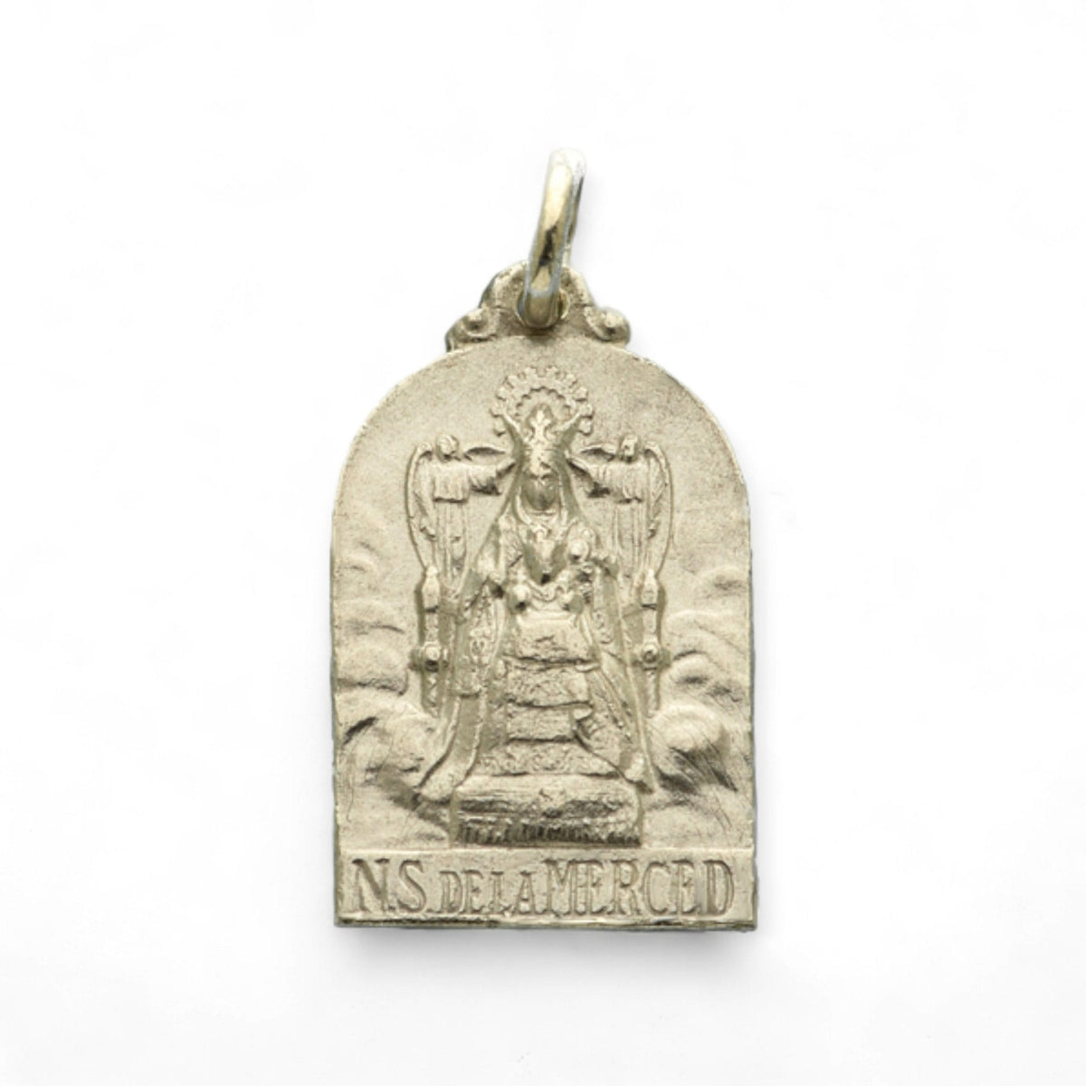 Medalla Escapulario de Nuestra Señora de la Merced en plata