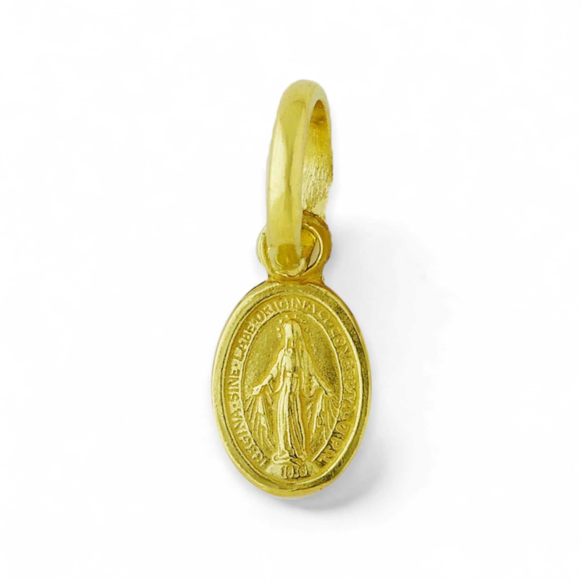 Medalla milagrosa de oro 18k 10mm x 6mm