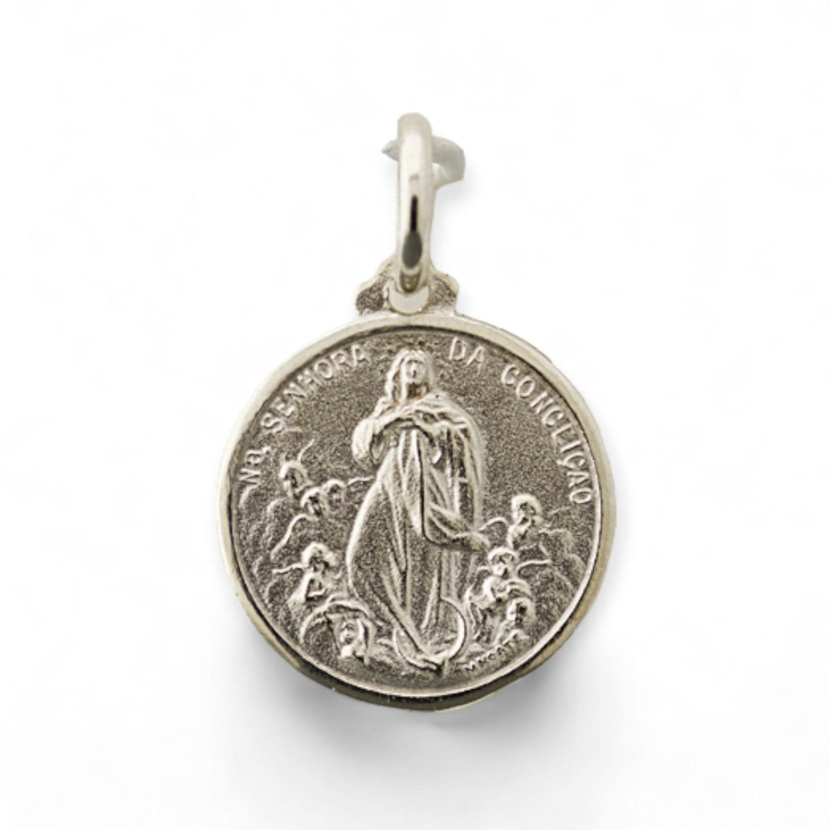 Medalla de la Virgen de la Concepción y Virgen de Fátima en plata