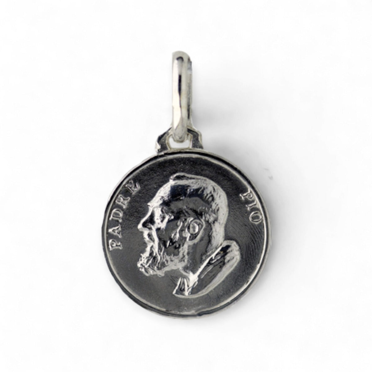 Medalla de Padre Pío en plata