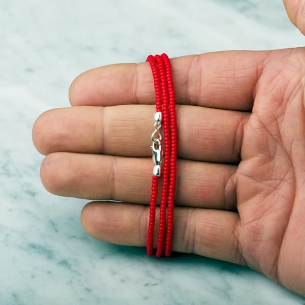 Pulsera de mostacillas con plata