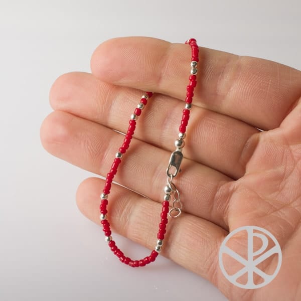 Pulsera de mostacillas con plata