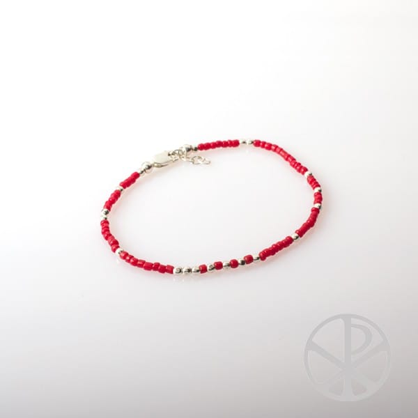 Pulsera de mostacillas con plata