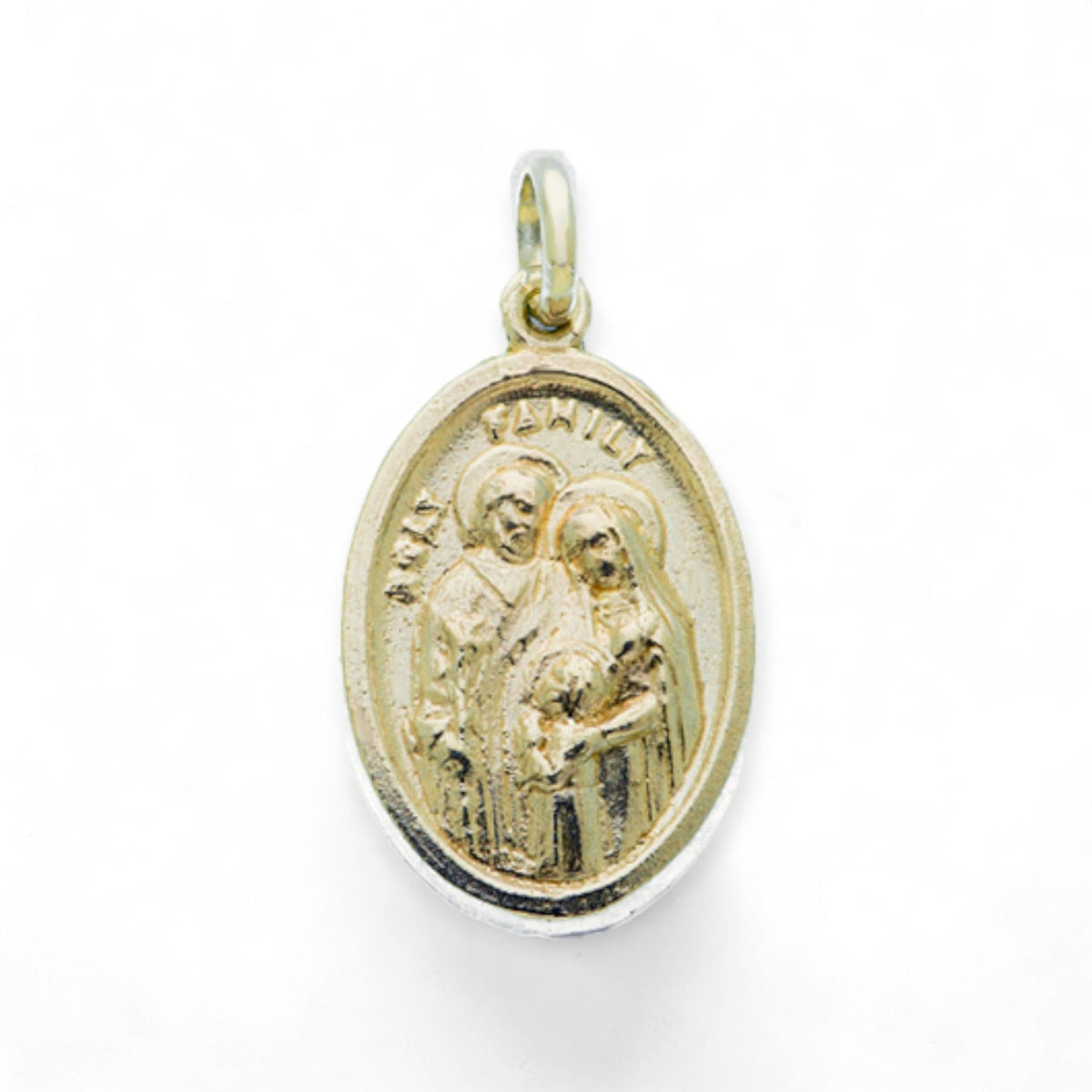 Medalla de la Sagrada Familia y Espíritu Santo en plata