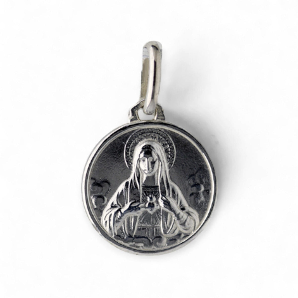 Medalla del Sagrado Corazón de María en plata