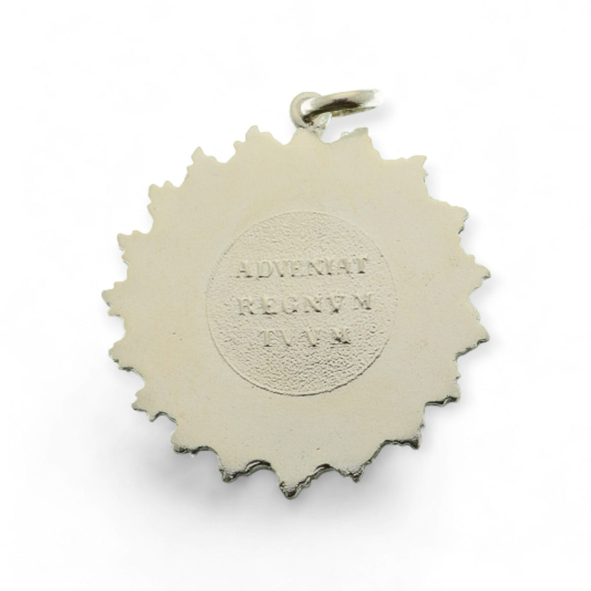 Medalla del Sagrado Corazón de Jesús en plata - detalle