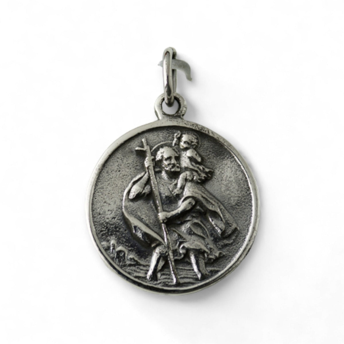 Medalla de San Cristóbal en plata - 18mm
