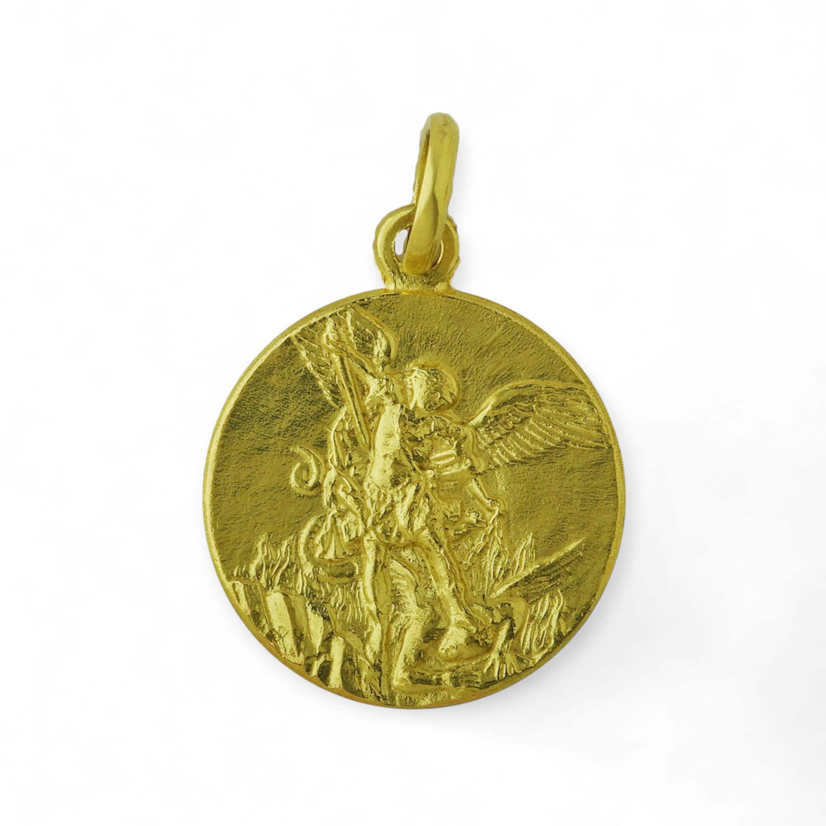 Medalla de San Miguel Arcángel en oro 18k - 18mm
