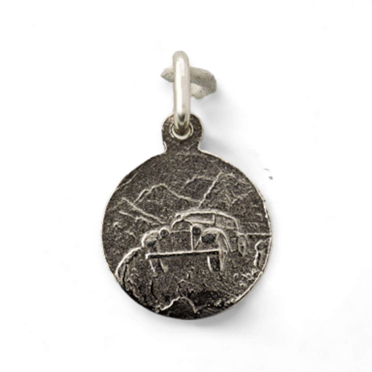 Medalla de San Cristóbal en plata - 11mm detalle