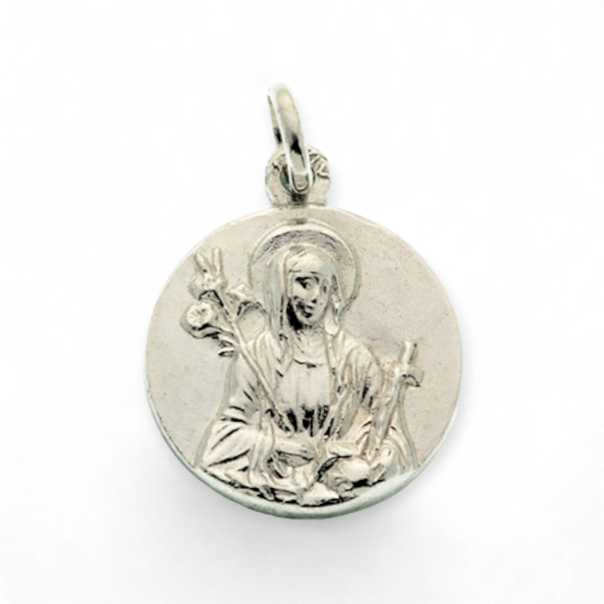 Medalla de Santa Catalina de Siena en plata