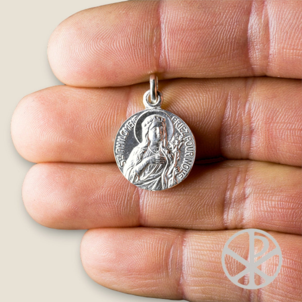 Medalla de Santa Filomena en plata - vista adicional