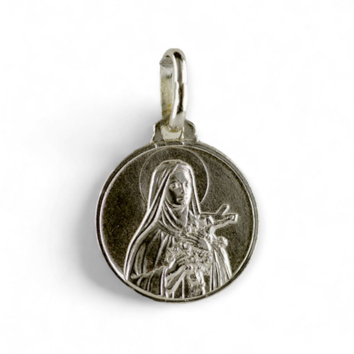 Medalla de Santa Teresa de Lisieux en plata
