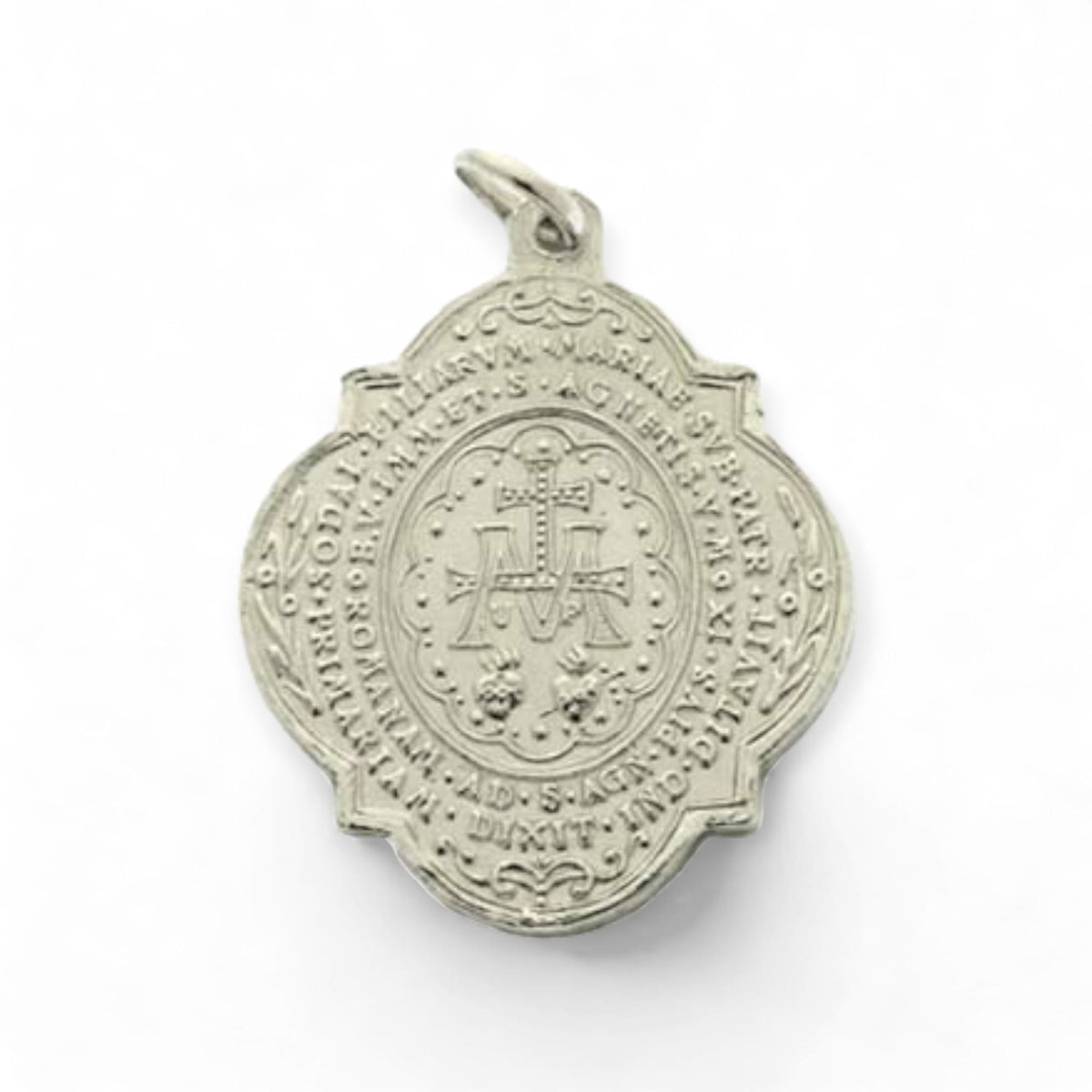 Medalla de la Virgen Inmaculada en plata - reverso