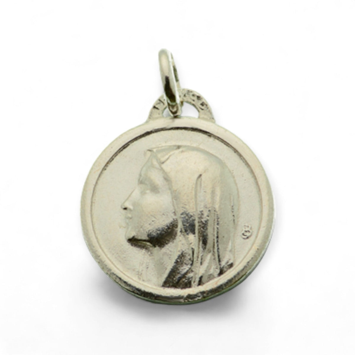 Medalla de la Virgen de Lourdes en plata - 17mm
