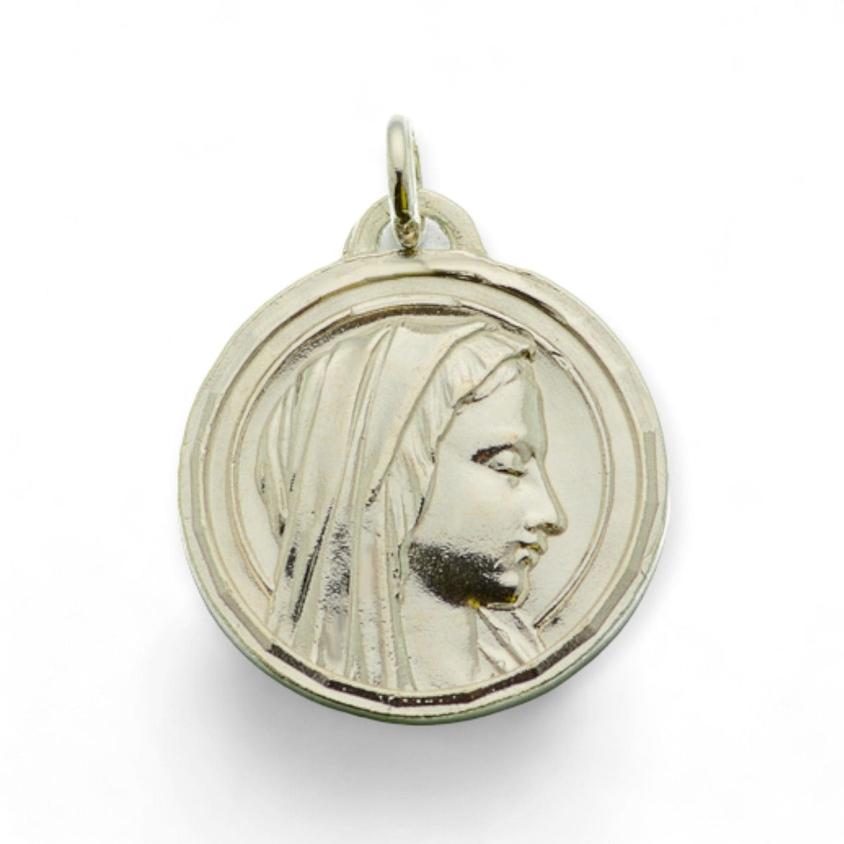 Medalla de la Virgen de Lourdes en plata - 24mm