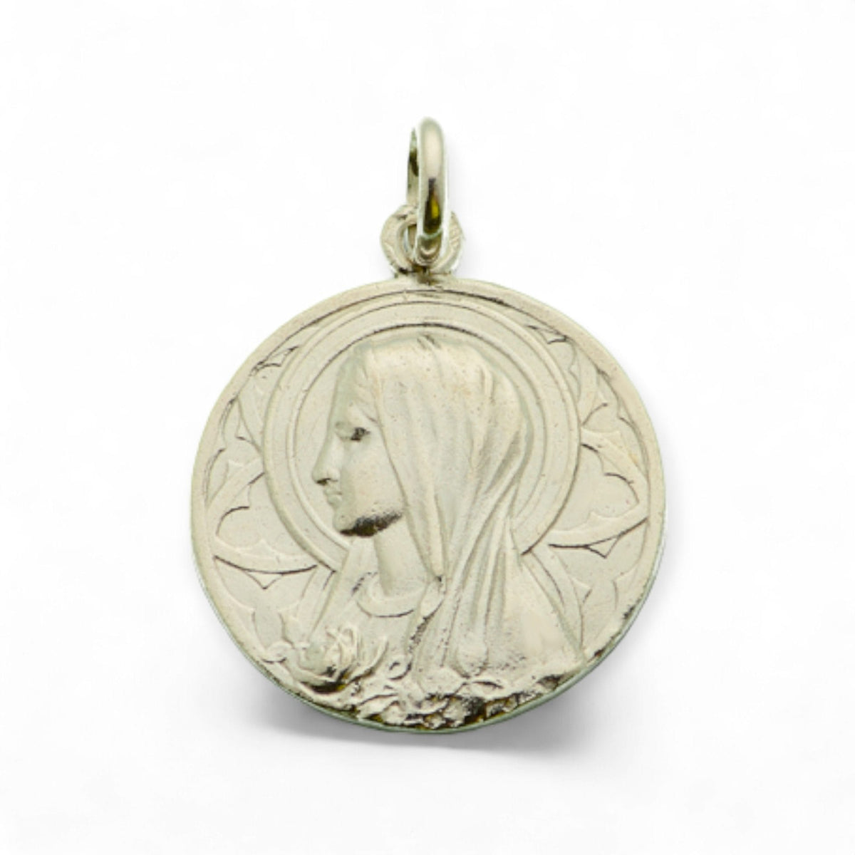 Medalla de la Virgen de Lourdes en plata - 20mm